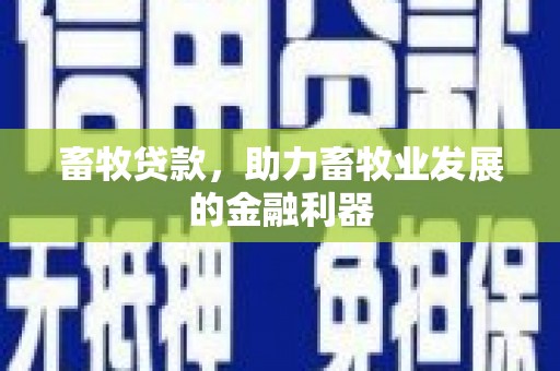 休宁畜牧贷款，助力畜牧业发展的金融利器