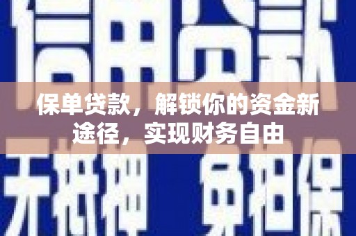 休宁保单贷款，解锁你的资金新途径，实现财务自由