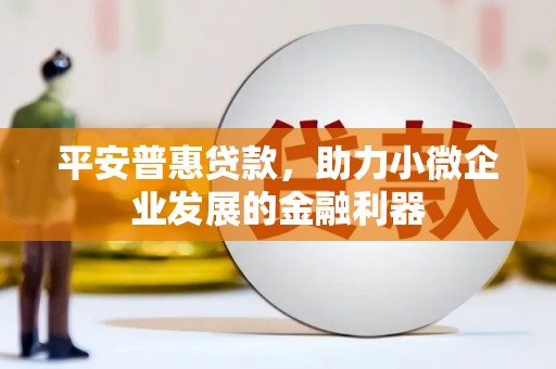休宁平安普惠贷款，助力小微企业发展的金融利器