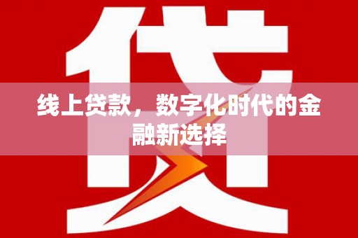 休宁线上贷款，数字化时代的金融新选择