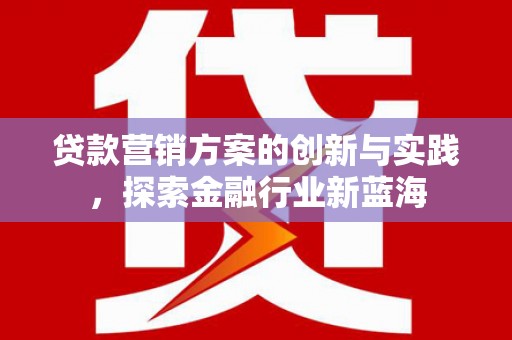 休宁贷款营销方案的创新与实践，探索金融行业新蓝海